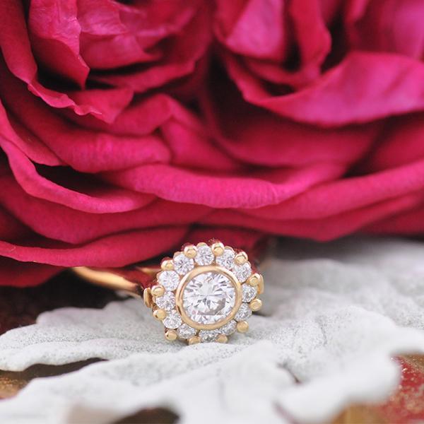 Handmade Diamond Cluster Ring in 18ct Yellow Gold