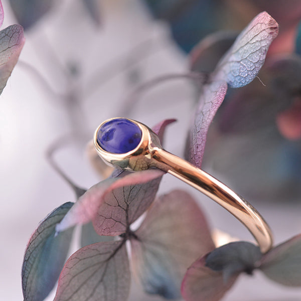 Lapis Lazuli 9ct Yellow Gold Blue Gemstone Ring