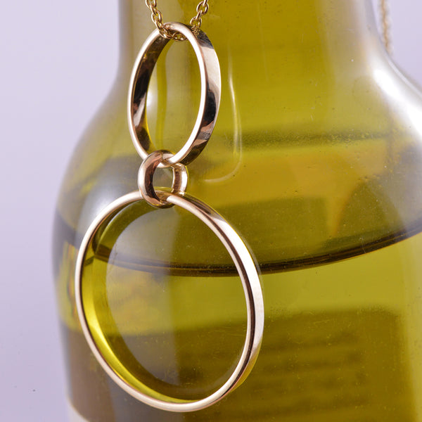 9k Yellow Gold Double Circle Pendant