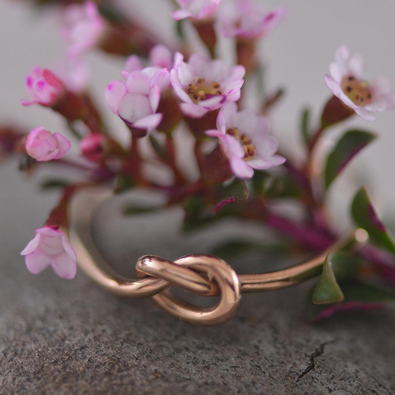 9ct Rose Gold Love Knot Ring - Hand made.