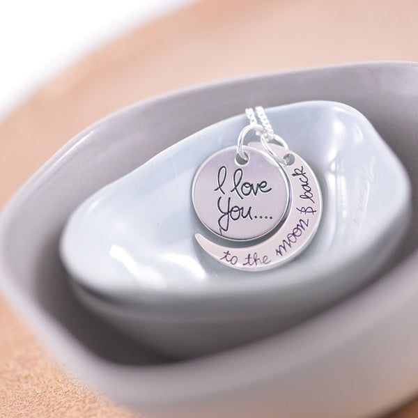 Sterling Silver 'I Love You To The Moon And Back' Pendant