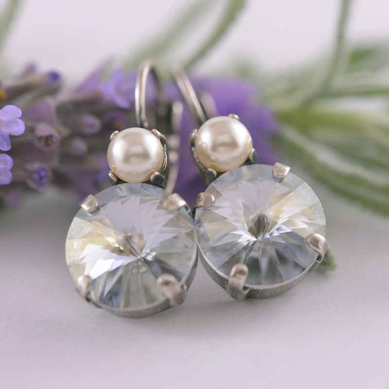 Mariana Clear Crystal and Pearl Earrings