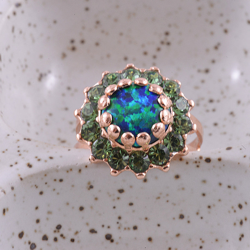 Mariana Ernite and Green Opalite Ring