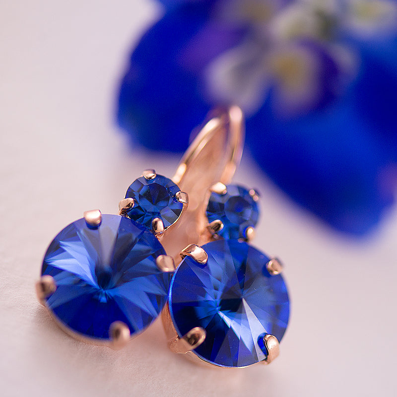 Mariana Royal Blue Double Drop Earrings