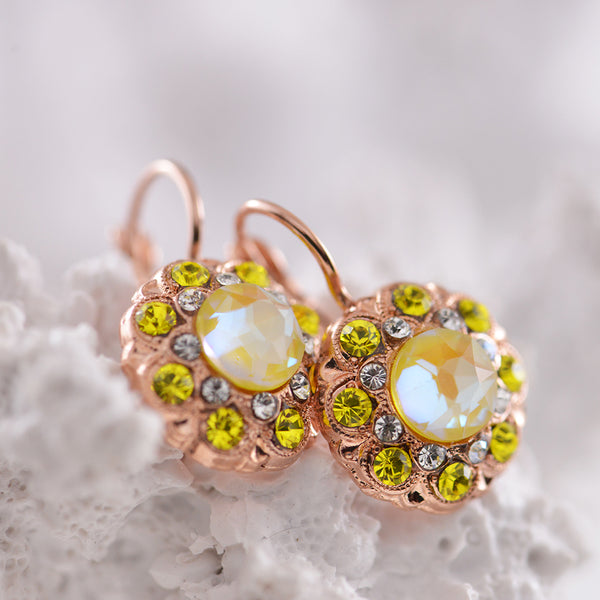 Mariana Fields of Gold Earrings with Yellow Crystals