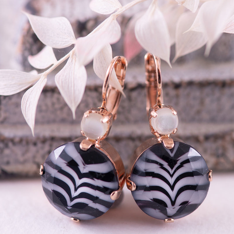 Mariana Zebra Earrings in Rose Gold Tone