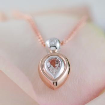 Morganite Diamond Pendant