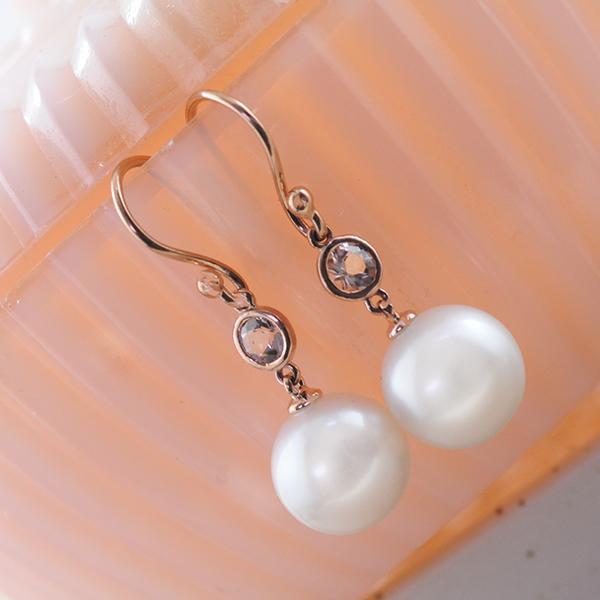 Morganite Freshwater Pearl Drop Earrings