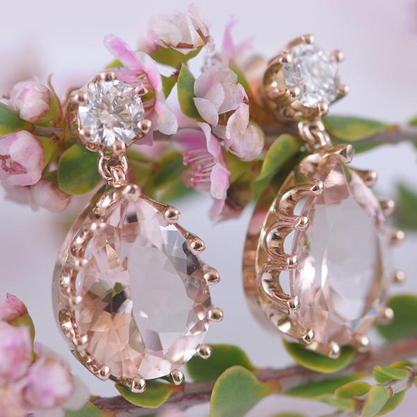 Morganite and Diamond Earrings