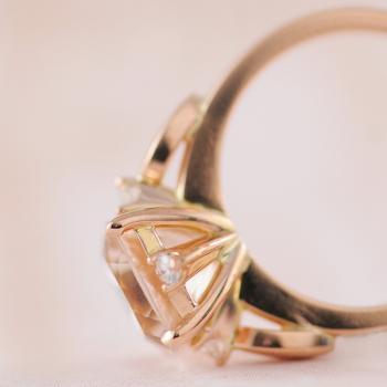 Morganite and Diamond Ring in 18k Rose Gold - the "Kimberly"