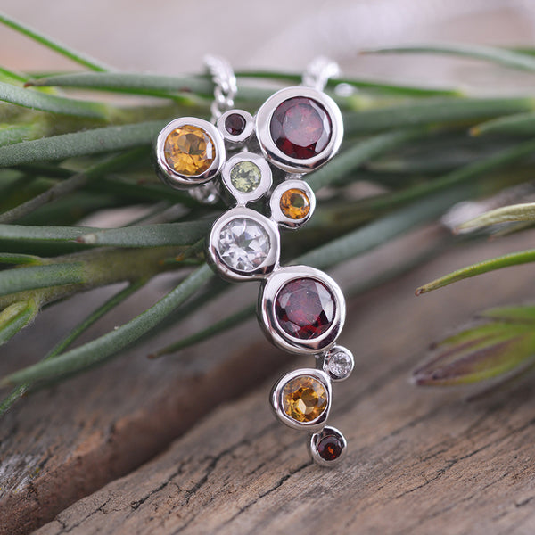 Garnet Sterling Silver Pendant