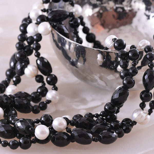 Black Onyx and Pearl Necklace