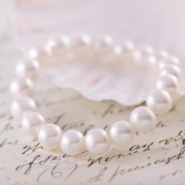 White Off Round Freshwater Pearl Bracelet