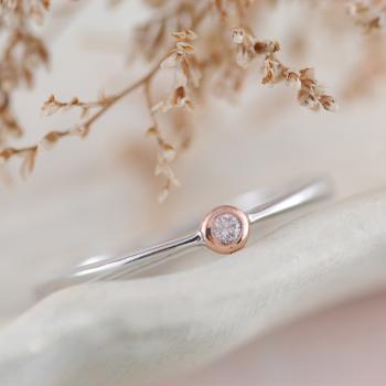 Pink Diamond Bezel Set Ring