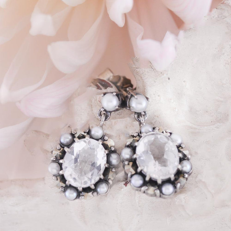 Rock shop crystal earrings