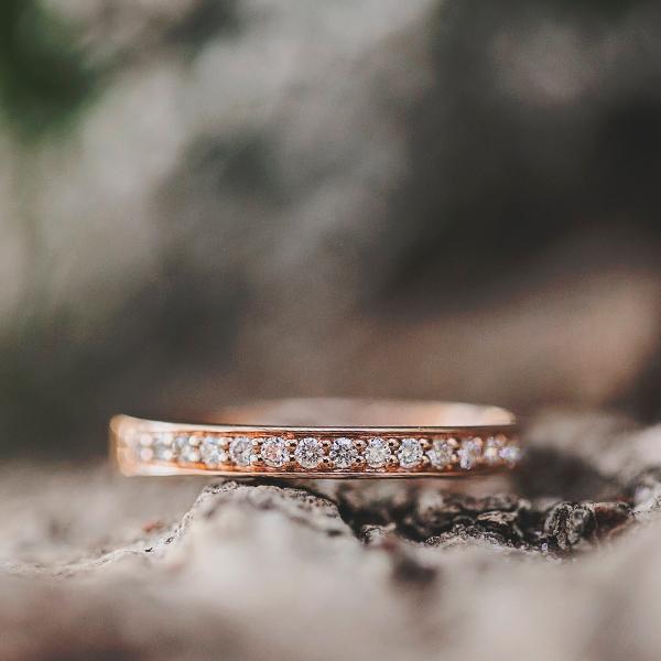 Diamond Wedding Ring set in 18ct Rose Gold