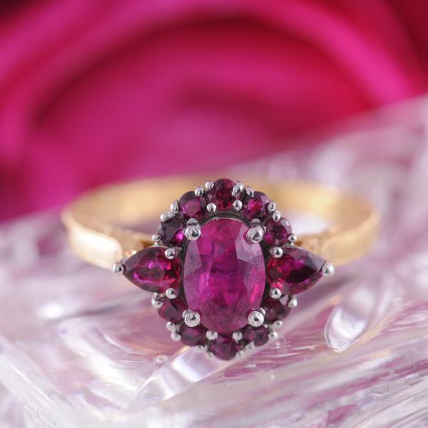 Ruby Ring set in 18k Yellow & White Gold