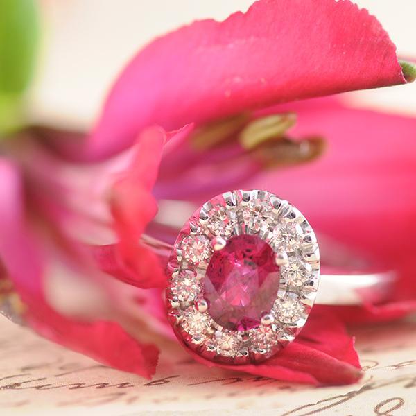 Ruby and Diamond Cluster Ring