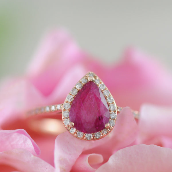 Rose Gold Diamond Ruby Ring