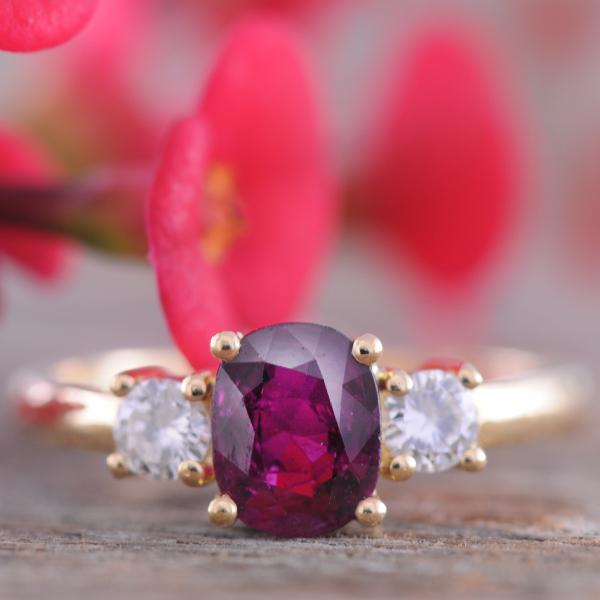 Ruby and Diamond Trilogy Ring