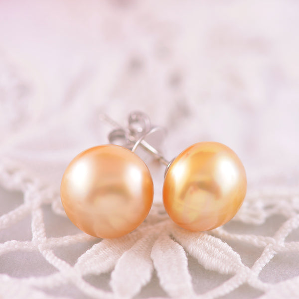 Golden Pearl Studs