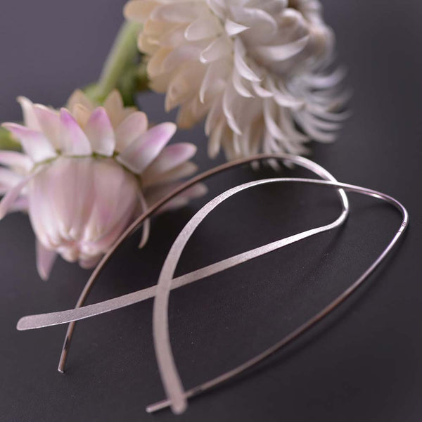 Sterling Silver Long Hook Earrings