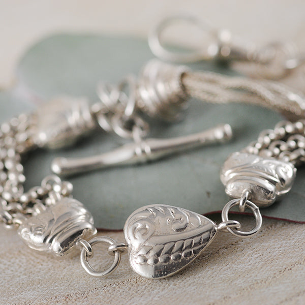Sterling Silver Albertina Bracelet with Fixed Slider and Tassel