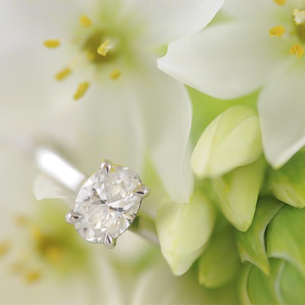 Solitaire Diamond Ring - Oval Diamond