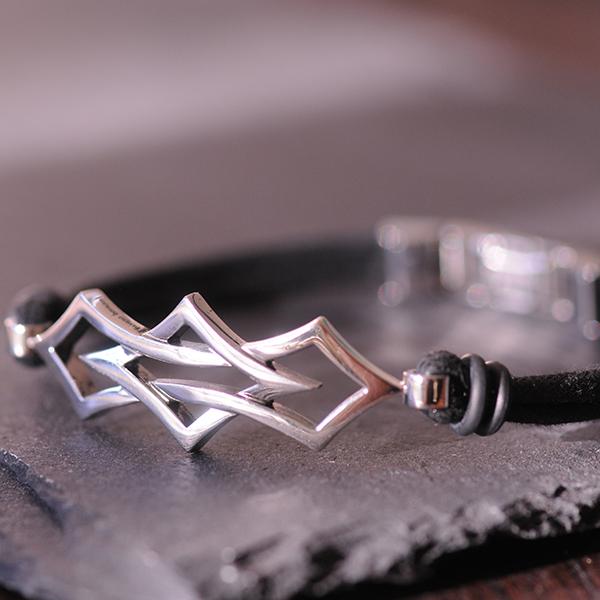 Stainless Steel and Cord Bracelet