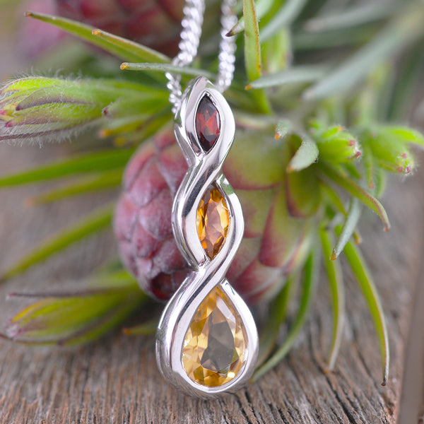 Citrine Pendant in Sterling Silver