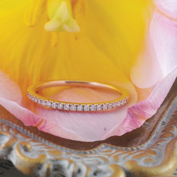 Diamond Wedder Ring in 9ct Rose Gold